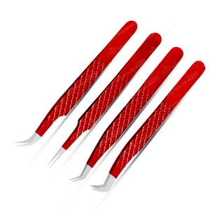 Pinzas de extensión de pestañas antiestáticas personalizables Herramienta DE BELLEZA DE ACERO INOXIDABLE personalizada para aplicación de pestañas postizas - Product Image 3