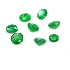 Esmeraldas naturales de Zambia calibradas, redondas de 4 mm, piedras preciosas facetadas sueltas para la fabricación de joyas, listas para usar. - Product Image 1