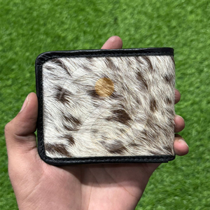 Natural Cowhide Leather <b>Wallet</b> Hair On Hide Slim Handmade Bifold <b>Wallet</b> Card Holder Leather <b>Wallet</b> Smooth <b>Compact</b> Structure - Product Image 1