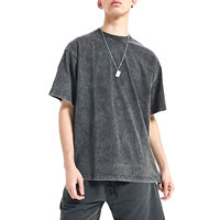T-shirts unisexes en toile 100 % coton, coupe classique, manches courtes, 260 g, délavage acide, couleurs mélangées, personnalisables, vente en gros