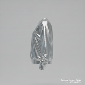 Sudadera Personalizada de Alta Gama con Efecto Metal Líquido Plateado para Mujer, Invierno/Otoño, 100% Algodón, Gruesa, Estilo Futurista y Tecnológico - Product Image 6