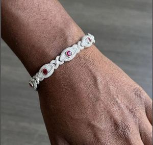 Iced Out Moissanite Gold Plated 925 Sterling Silver Luxury Hip Hop Cuban Link Statement Bracelet for <b>Men</b> Women - Product Image 4