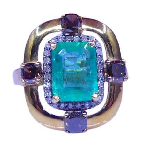 Anillos Unisex de Plata de Ley 925 Chapados en Oro con Diamantes y Esmeraldas, MOQ Bajo, Estilo Antiguo - Product Image 5