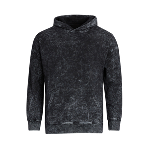 Sudadera con Capucha Estilo Acid Wash para Hombre, Color Negro Personalizado, Ecológica, de Poliéster/Algodón, Venta al Por Mayor - Product Image 3