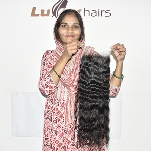 Best Quality Natural Color Black Raw Indian Human Hair HD Closure Wavy Virgin Weaving Machine Double Weft Unprocessed Extensions - Product Image 4