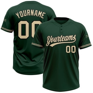 Maillot de softball unisexe vert-urban noir à deux boutons, personnalisé, le plus vendu en gros pour l'industrie - Product Image 1