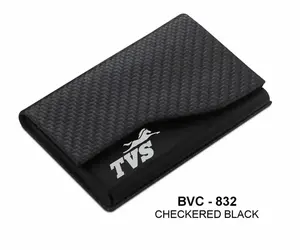 Estuche de Tarjetas de Visita Premium con Marco Metálico para Regalo Corporativo, Porta Tarjetas de Visita Negro a Cuadros - Product Image 2