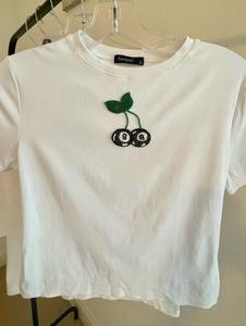 Débardeur court décontracté en coton pour femme, col rond, jersey tricoté, broderies, sequins, appliques - Vêtements écologiques et durables - Product Image 2