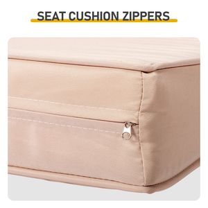 Fauteuil à bascule moderne en rotin brun pour porche, résistant aux intempéries, avec coussin beige - Product Image 5