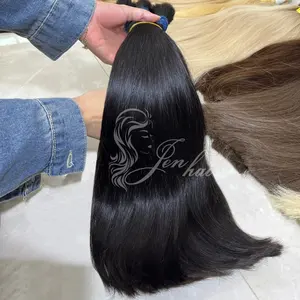Directo de fábrica, venta al por mayor, cabello crudo vietnamita, color negro natural, doble dibujado, calidad superior en extensiones de cabello