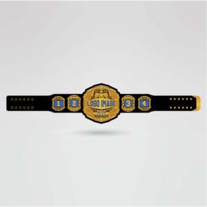 Ceinture de championnat de lutte personnalisée, sangle bleue, plaques métalliques dorées, équipement sportif personnalisé, ceinture de championnat personnalisée, personnalisable - Product Image 1