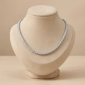 Collier classique pour femme en or plaqué, style hip-hop, avec diamant de laboratoire certifié IGI, chaîne fine, éclat quotidien, pierre intemporelle raffinée - Product Image 3
