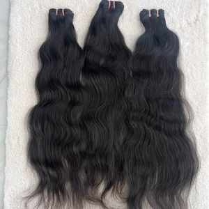 Extensions de cheveux humains 100% Remy Indian Temple, 16 pouces, double trame machine, cheveux vierges non traités, ondulation Water Wave, toutes les couleurs disponibles - Product Image 1