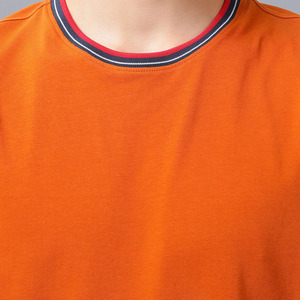 Camisetas de Manga Corta para Hombre de Algodón de Buena Calidad, Cuello Acanalado, Estilo Urbano, Cuello Redondo, Camiseta Informal Lisa, Marca Privada, Suministro OEM ODM - Product Image 3