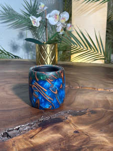 Brûleur d'encens artisanal en résine époxy cristalline et bois – Support de luxe fait main pour bâtonnets et cônes d'encens pour décoration spirituelle - Product Image 4