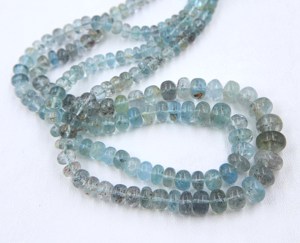 Perles en forme de rondelle lisses en aquamarine mousse, pierres précieuses naturelles, fournitures pour la fabrication de bijoux - Product Image 6