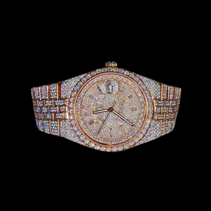 Montre de marque entièrement sertie de diamants Moissanite, style Hiphop, en argent 925, idéale pour les fiançailles, les fêtes, les mariages et les anniversaires - Product Image 1