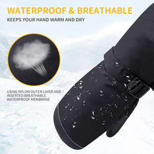 Mitaines de ski pour hommes à 4 doigts, gants entièrement couvrants, imperméables, thermiques, pour l'hiver et la neige, en gros - Product Image 2