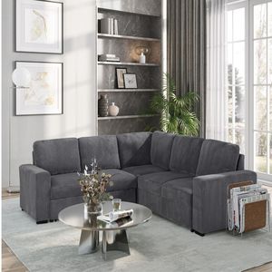 Divano Componibile Melody Grey per Soggiorno, Comodo e Funzionale - Product Image 5