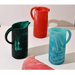 Handmade Resin Jug Decorative Water Pitcher Drinkware Unique Swirl Dishwasher Safe Eco-Friendly Party <b>Table</b> Decor - Product Image 6