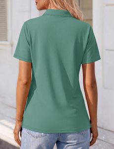 เสื้อยืดผู้หญิงสไตล์ใหม่ขายส่งจาก Topshop ผ้าสแปนเด็กซ์/คอตตอนน้ำหนักเบา แขนสั้น คอปก ลำลอง ลายดอกไม้ เป็นมิตรกับสิ่งแวดล้อม - Product Image 4