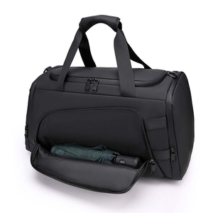 Sac de sport unisexe en nylon 30-40L avec sangle réglable, fermeture éclair, couleur unie, décontracté, pour la gym et les voyages - Product Image 4