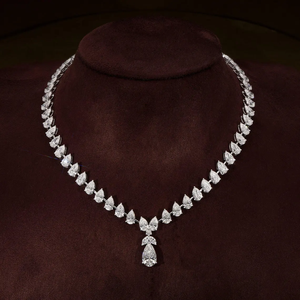 Collar de Diamantes en Forma de Pera Cultivados en Laboratorio, Collar de Diamantes en Forma de Lágrima, Diamante Certificado por IGI, Oro Sólido de 10K, 14K, 18K, Collar de Diamantes de Novia - Product Image 2