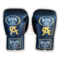 Guantes de Boxeo de Cuero Vacuno de Alta Calidad, Sin Boxeo No Hay Vida, para Entrenamiento y Sparring, con Cierre de Cordones, Absorben la Humedad