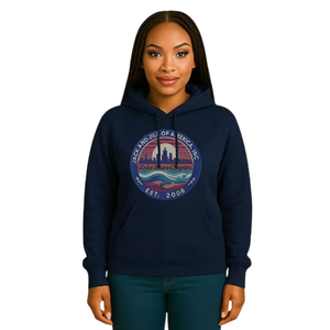 Sweat à capuche bleu marine pour femme, style décontracté, à manches longues, pull confortable pour le quotidien, streetwear, vêtement de mode - Product Image 1