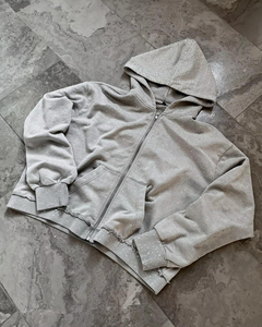 Sweat à capuche personnalisé pour homme, brodé de strass, coupe oversize, avec appliques et patchwork, style boxy, idéal pour l'hiver - Product Image 2
