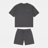 Ensemble deux pièces décontracté pour homme, t-shirt et short, tenue de sport tendance à manches courtes, vente en gros pour l'été