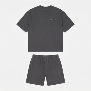 Ensemble deux pièces décontracté pour homme, t-shirt et short, tenue de sport tendance à manches courtes, vente en gros pour l'été - Product Image 4