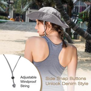 Sombrero de Pescador de Ala Ancha con Bordado Personalizado, Protección UV, para Viajes al Aire Libre, Casual, Moda Urbana - Product Image 4