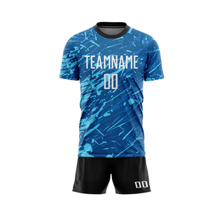 Ensemble maillot et short d'entraînement de football personnalisés, 100 % polyester, protection UV, équipement professionnel pour équipe - Product Image 2