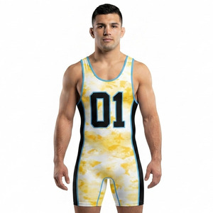 Maillot de lutte de compression pour hommes, col rond, sans manches, maillot de sport de lutte pour hommes - Product Image 6