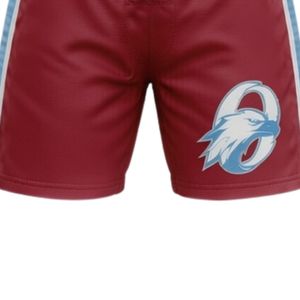 Men <b>Red</b> Sublimated Ice Hockey Printed Shorts Polyester Drawstring Side Stripe Athletic Sports Shorts Team Wear Competition - Product Image 4