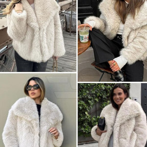 Women's Luxury Fluffy Winter Warm Breathable Polyester <b>Fur</b> Overcoat Soft Elegant Casual Outerwear Fashion Wear - Product Image 6