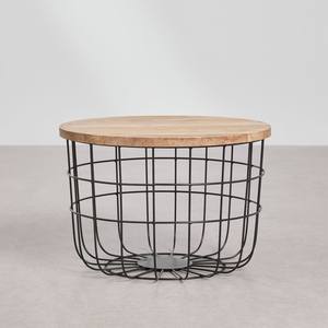 Table basse ronde Vandana Grand Stellar Ø62 cm en bois de manguier et acier Ket - Product Image 3