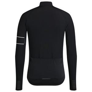 Customized <b>Men's</b> <b>Long</b> <b>Sleeve</b> <b>Cycling</b> <b>Jersey</b> Black White Full Zip Breathable Quick Dry 100% Polyester 180g Road Bike Fit - Product Image 2