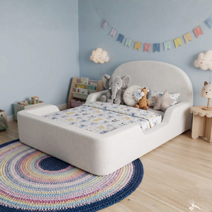 Cama infantil de espuma para bebés, moderna, de alta densidad, tapizada, con 1 año de garantía, para bebés y niños, muebles para dormitorio infantil - Product Image 1