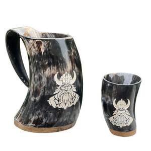 Taza de Cuerno de Búfalo Natural con Asa, Diseño Religioso de Ángel Hecho a Mano de Alta Calidad para Beber Cerveza, Vino, Sidra y Cerveza Artesanal - Product Image 5