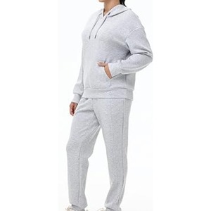 Ensemble sweat-shirt et pantalon gris à capuche pour garçons Oye Hoye International, 100% polyester, couleur unie, décontracté, manches longues, poches latérales - Product Image 4