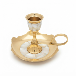 Candelabro de Latón Vintage con Bandeja Decorativa, Portavelas Hecho a Mano para Mesa de Comedor, Decoración de Bodas, Venta al por Mayor - Product Image 1