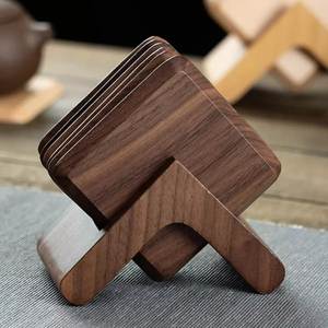 Juego de Posavasos Redondos de Bambú, Diseño Moderno con Vetas de Madera Natural, Antideslizantes, para Decoración del Hogar y Bar - Product Image 3
