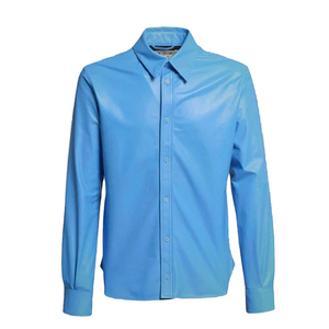 เสื้อเชิ้ตหนังผู้ชายสีดำ ดีไซน์ใหม่ น้ำหนักเบา คุณภาพสูง ขายส่ง ปี 2026 ดีไซน์ยอดเยี่ยม วัสดุหนังแท้ - Product Image 1