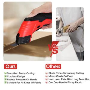 กรรไกรไฟฟ้าไร้สายพร้อมแบตเตอรี่แบบชาร์จได้ 10000RPM เครื่องตัดผ้า 2 ใบมีดเปลี่ยนได้ เครื่องตัดอัตโนมัติ - Product Image 2