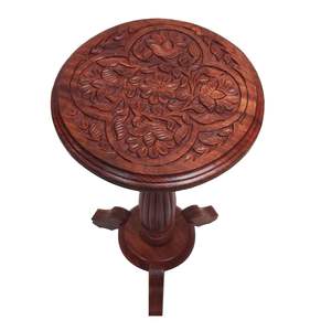 Wooden <b>Round</b> Beautiful Carving Design <b>Side</b> <b>Table</b>/Coffee <b>Table</b>/Outdoor <b>Table</b>/Living Room Furniture (Carving) - Product Image 3