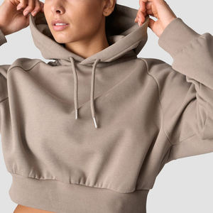 Sweat à capuche court streetwear délavé, 100% coton épais, lavable, avec broderie de logo personnalisé et impression numérique, idéal pour l'hiver - Product Image 5