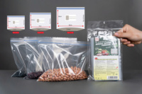 Sac en plastique PE à fermeture éclair imprimé en gravure, résistant aux hautes températures, 45-70 microns, compatible micro-ondes, modèle HC-007, pour le stockage des aliments