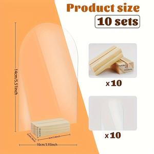 Tarjeta Acrílica Transparente Arqueada con Base, 10 Sets de 14cm, Tarjeta de Asiento para Invitados de Boda, Exhibición Hexagonal en Blanco - Product Image 1
